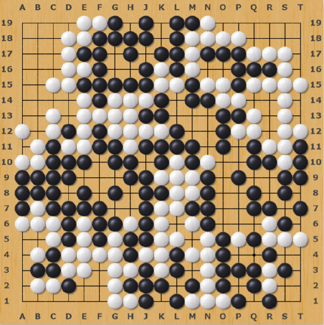 A finished game of Go
